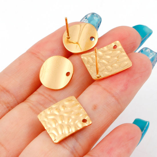 Image de Boucle d'Oreille à Tige avec Accessoires de Connecteur de Boucle en 304 Acier Inoxydable Géométrique 10 Pcs