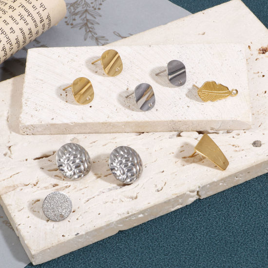 Image de Boucle d'Oreille à Tige avec Accessoires de Connecteur de Boucle en 304 Acier Inoxydable Géométrique 10 Pcs