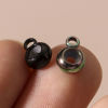 Picture of 304 Stainless Steel Stopper Spacer Beads With Rubber Core For DIY Jewelry Making Findings Round 9mm x 6mm