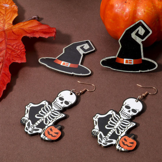 Image de Pendentifs Halloween en Bois Naturel Multicolore 10 Pcs