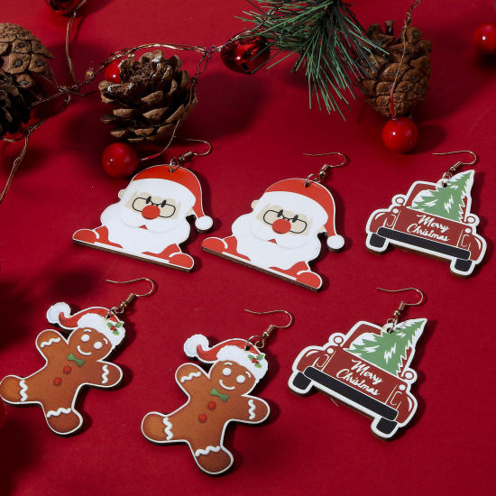 Image de Pendentifs Noël en Bois Naturel Multicolore 10 Pcs