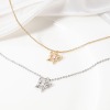 Picture of Brass Insect Charms Real Gold Plated Butterfly Animal Clear Cubic Zirconia 14mm x 13mm