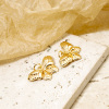 Picture of Brass Insect Charms Real Gold Plated Butterfly Animal Clear Cubic Zirconia 14mm x 13mm