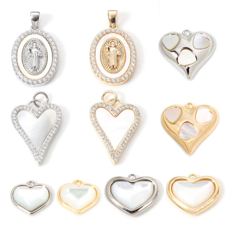 Messing Charms Echtgold plattiert Micro Pave Klar Zirkonia 1 Stück
