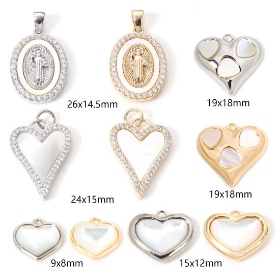 Image de Breloques en Laiton Micro Pave à Zircone Cubique Clair 1 Pièce