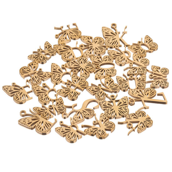 Immagine di 304 Acciaio Inossidabile Charms Farfalla 2 Pz