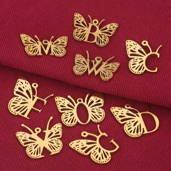 Immagine di 304 Acciaio Inossidabile Charms Farfalla 2 Pz