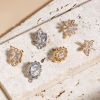 Immagine di Ottone Orecchini a Perno Multicolore Fiore Con Loop Trasparente Cubic Zirconiae 2 Pz