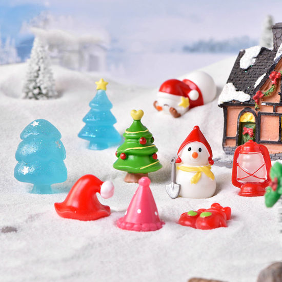 樹脂 可愛い かわいい キュート マイクロランドスケープミニチュアデコレーション 多色 クリスマスツリー 1 個 の画像