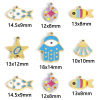 Bild von 2 Stück 316 Edelstahl Charms Muschel Bunt Fisch Emaille