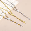 Picture of 304 Stainless Steel Religious Pig Nose Chain Prayer Beads Rosary Necklace Cross Virgin Mary 50cm(19 5/8") long