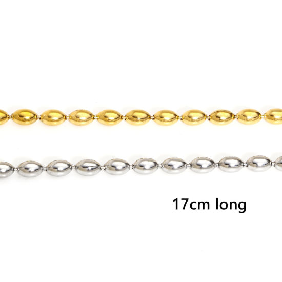 Image de Bracelets En Gros en 304 Acier Inoxydable, Chaîne Maille Bille aux Femmes À la Mode Cadeau Fournitures de Bijoux 17cm long, 1 Pièce