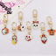 Picture of Cute Keychain & Keyring Gold Plated Multicolor Halloween Pumpkin Ghost Face Enamel