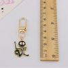 Picture of Cute Keychain & Keyring Gold Plated Multicolor Halloween Pumpkin Ghost Face Enamel