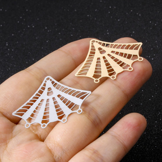 Image de 20 Pcs Connecteurs Pendentifs Breloques Estampe en Filigrane en Alliage de Fer Multicolore