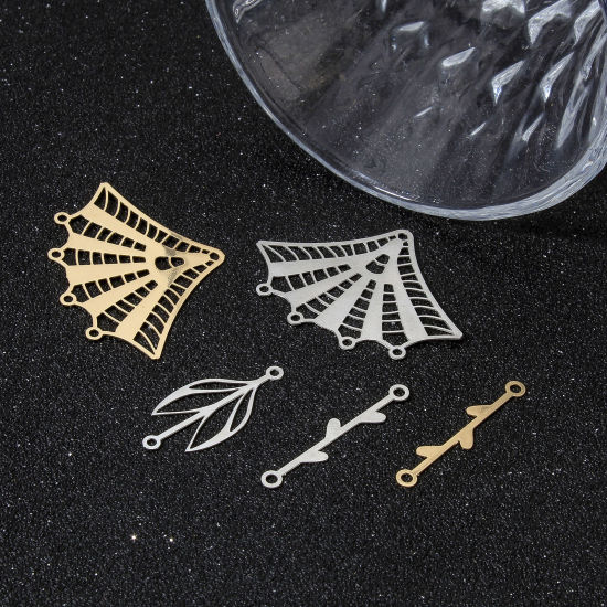 Image de 20 Pcs Connecteurs Pendentifs Breloques Estampe en Filigrane en Alliage de Fer Multicolore