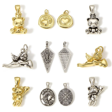 1 Unidad Latón Colgantes Charms Oro Real Chapado