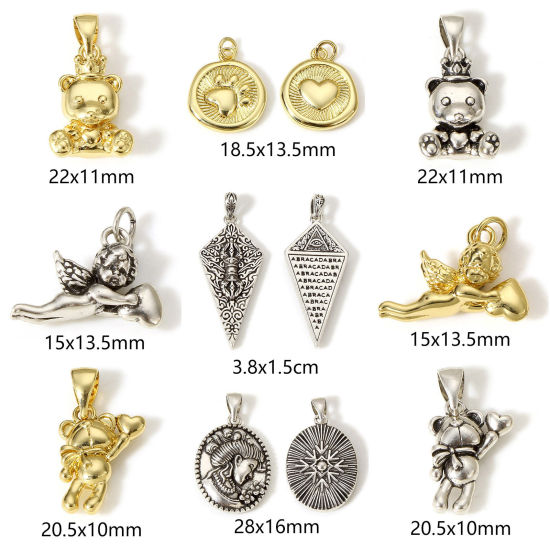 Imagen de 1 Unidad Latón Colgantes Charms Oro Real Chapado