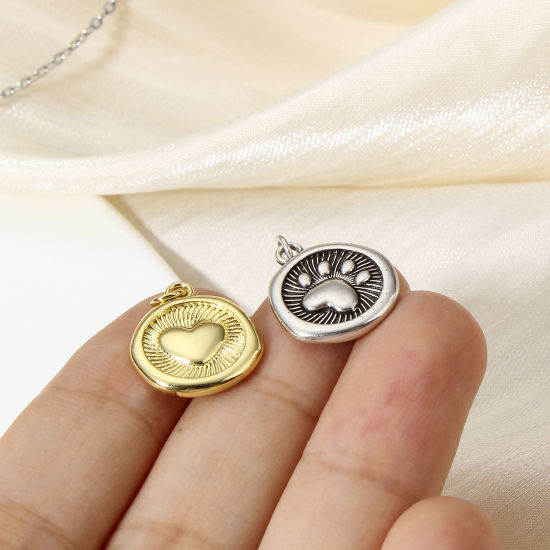 Imagen de 1 Unidad Latón Colgantes Charms Oro Real Chapado