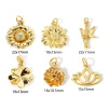 Immagine di 1 Pz Ottone Charms Fiore 18K Vero Oro Placcato