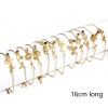 Picture of 304 Stainless Steel Birth Month Flower Link Cable Chain Bracelets 18K Gold Plated Multicolor Rhinestone 16cm(6 2/8") long