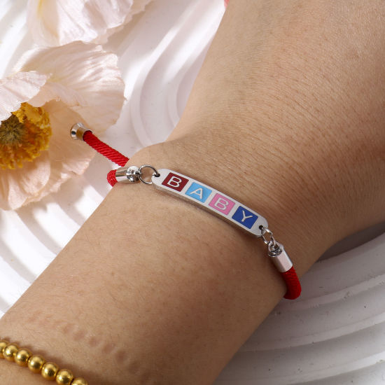 Image de 5 Pièces Bracelets Semi-finis Réglables Coulissants/Glissés Bolo pour la Fabrication de Bijoux Faits Main Bricolage Accessoires en Polyamide Nylon Multicolore 21.5cm long
