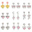 Y2K Earrings Multicolor Heart Four-pointed Star