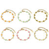 Picture of 304 Stainless Steel Handmade Link Chain Bracelets 18K Gold Plated Daisy Flower With Lobster Claw Clasp And Extender Chain 16cm(6 2/8") long