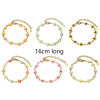 Picture of 304 Stainless Steel Handmade Link Chain Bracelets 18K Gold Plated Daisy Flower With Lobster Claw Clasp And Extender Chain 16cm(6 2/8") long