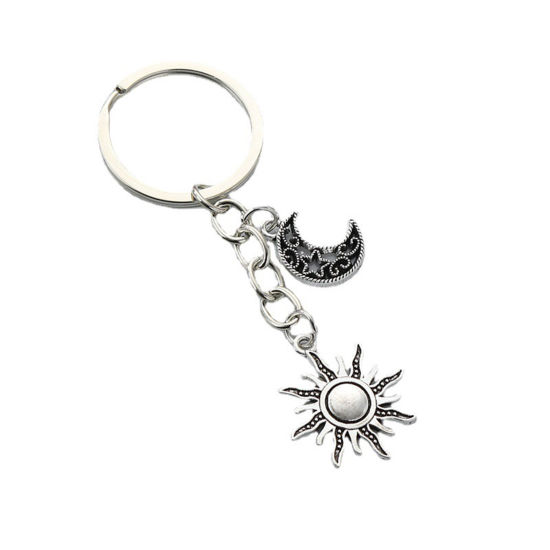 Picture of Pastoral Style Keychain & Keyring Antique Silver Color Pineapple/ Ananas Fruit Grape