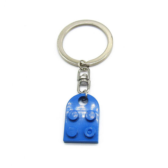 Image de 1 Kit Porte-Clés Épissage en ABS Argent Mat Multicolore Cœur Blocs de Construction