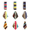 Picture of Natural Wood Effect Resin Charms Multicolor Geometric Stripe