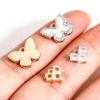 Bild von 1 Stück Muschel + Messing Charms Echtgold plattiert