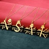 Picture of 304 Stainless Steel Link Cable Chain Necklace Gold Plated Christmas Hats Christmas Reindeer 40cm(15 6/8") long