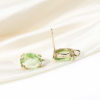 Picture of Brass & Glass Ear Post Stud Earrings Gold Plated Oval Multicolor Rhinestone With Loop