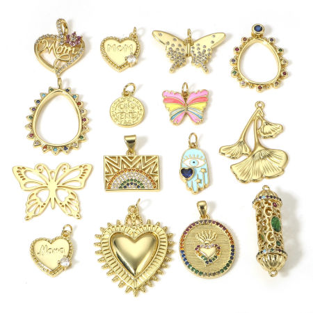 Brass Charms 18K Real Gold Plated