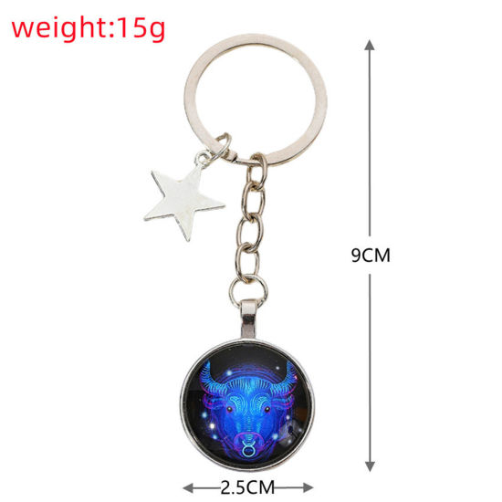 Image de 1 Pièce Porte-Clés Galaxie en Verre Argent Mat Etoile Constellation