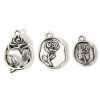 Picture of Zinc Based Alloy Charms Antique Silver Color Rose Flower