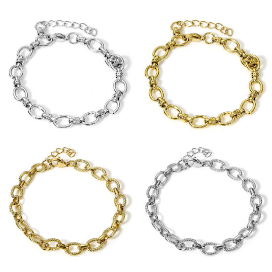 Image de Bracelets En Gros en 304 Acier Inoxydable, Chaîne Forme "8" Placage sous Vide, Unisexe Élégant Minimaliste Cadeau Fournitures de Bijoux 1 Pièce