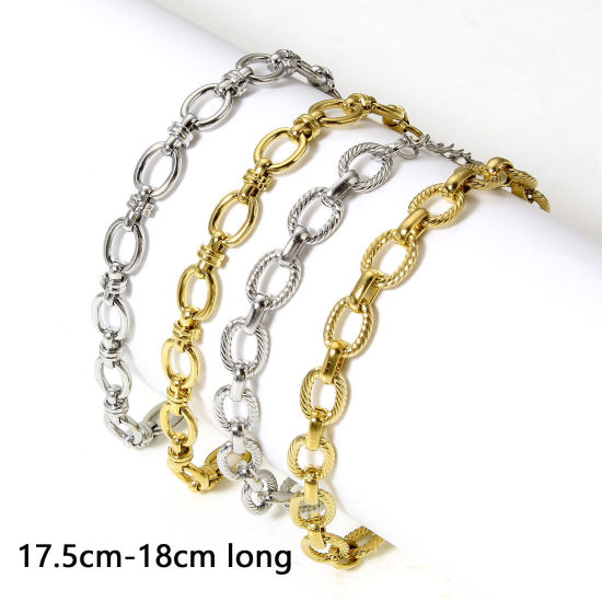 Image de Bracelets En Gros en 304 Acier Inoxydable, Chaîne Forme "8" Placage sous Vide, Unisexe Élégant Minimaliste Cadeau Fournitures de Bijoux 1 Pièce