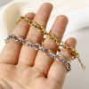 Picture of Wholesale 304 Stainless Steel 8 Shape Chain Bracelets, Vacuum Plating, Unisex Stylish Minimalist Gift Jewelry Supply