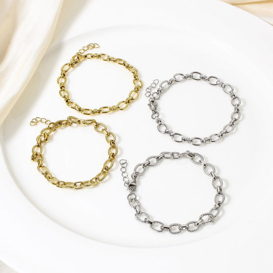 Image de Bracelets En Gros en 304 Acier Inoxydable, Chaîne Forme "8" Placage sous Vide, Unisexe Élégant Minimaliste Cadeau Fournitures de Bijoux 1 Pièce
