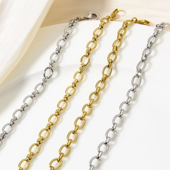 Image de Bracelets En Gros en 304 Acier Inoxydable, Chaîne Forme "8" Placage sous Vide, Unisexe Élégant Minimaliste Cadeau Fournitures de Bijoux 1 Pièce