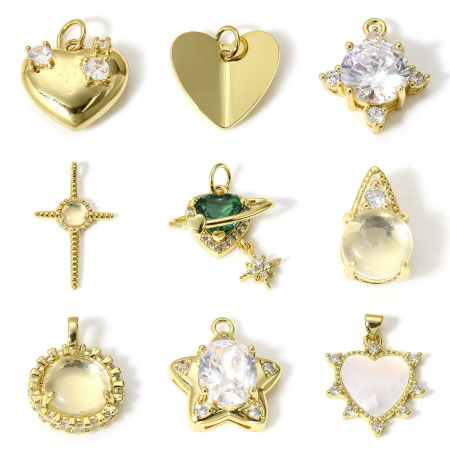 1 Pz Ottone Charms 18K Vero Oro Placcato