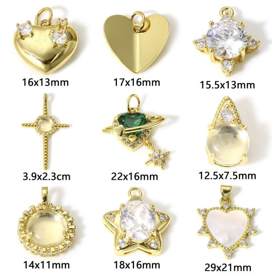 Immagine di 1 Pz Ottone Charms 18K Vero Oro Placcato