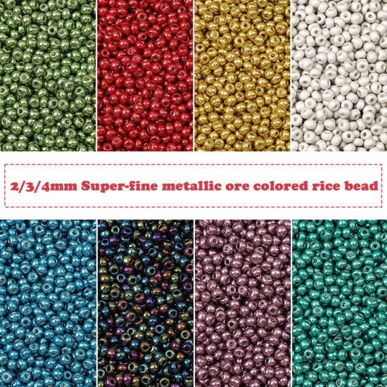 Image de 10 Grammes Perles de Rocailles en Verre Rocailles Rondes Métallique