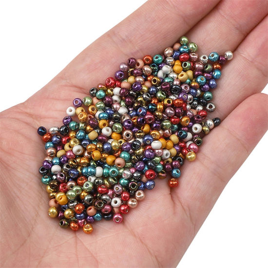 Image de 10 Grammes Perles de Rocailles en Verre Rocailles Rondes Métallique