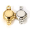 Image de 2 Kits Fermoir Magnétique en Laiton Plat-Rond Plaqué Or Véritable