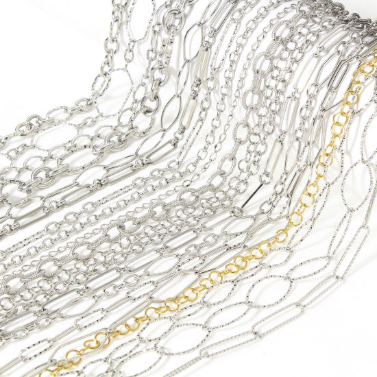 Imagen de 1 M Enchapado al Vacío Ecológico 304 Acero Inoxidable Cadenas Para Accesorios Hechos a Mano para Hacer Joyas Platino Plateado
