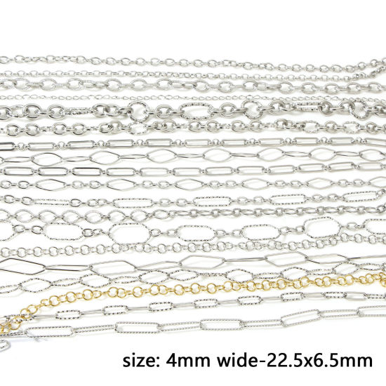Imagen de 1 M Enchapado al Vacío Ecológico 304 Acero Inoxidable Cadenas Para Accesorios Hechos a Mano para Hacer Joyas Platino Plateado